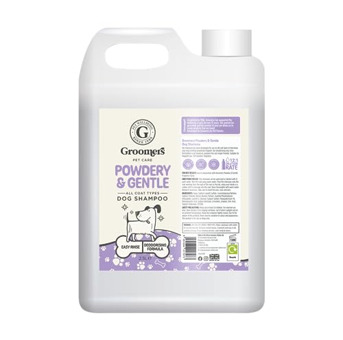 Groomers Professional Dog Shampoo Powdery and Gentle 2.5L, pH Balanced and Paraben-Free, Quick Wash & Easy Rinse