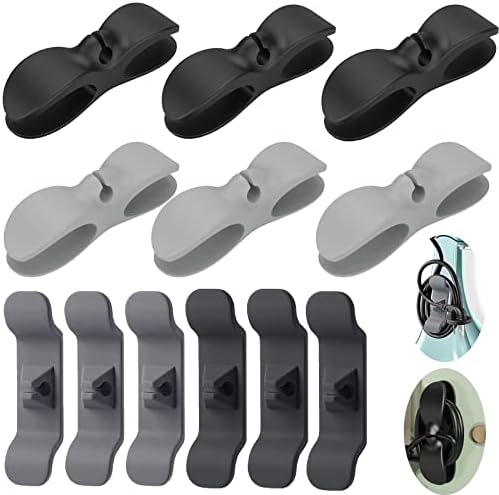 12 Pack Cord Organizer for Appliances, Kitchen Appliance Cord Holder Cord Winder Organizer for Home Mixer, Air Fryer, Bread Maker, Coffee Maker-Black, Grey