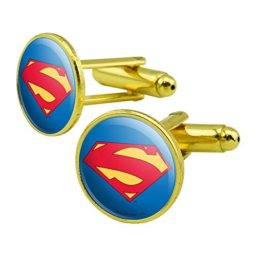 Juego de mancornas Superman New 52 logo redondo dorado miniatura 1