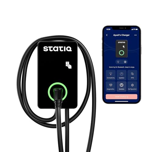 Image of Statiq 7.4kW Smart Nectar Home EV Charger with 5m Cable | App + RFID | Auto Cut-Off, Load Balancing | ARAI Certified, IP66 Rated | 2-Year Warranty