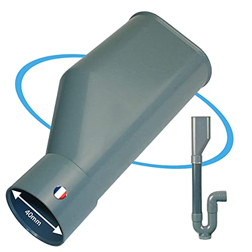 BYMEO, Entonnoir Plastique / Siphon Double Pour Evacuation Machine à Laver / Lave Vaisselle / Lave Linge / Raccord Pour Tuyaux PVC 40mm / Facile à Installer Pour Débutant Ou Confirmé Cover