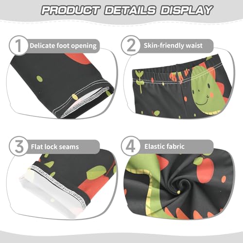 Toddler Girls Leggings Printed Yoga Pants Leggings Dinosaur with Apple for Kids3