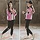 linboo Kinder Trainingsanzug Mädchen Jogginganzug 2tlg/3tlg Sportanzug Sweatjacke mit Kapuze und Sporthose Langärmshirt Freizeitanzug, Rosa rot-2tlg, 122-128(Herstellergröße: 130)