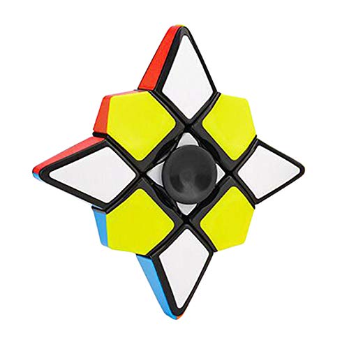 AHYUAN Spinner Fidget Toy Magic Cube 1X3X3 Speed Cube 2.8 Inch Stickerless Floppy Puzzle 2 in 1 Brain Teaser Anti-Anxiety Spinning Top for All Ages