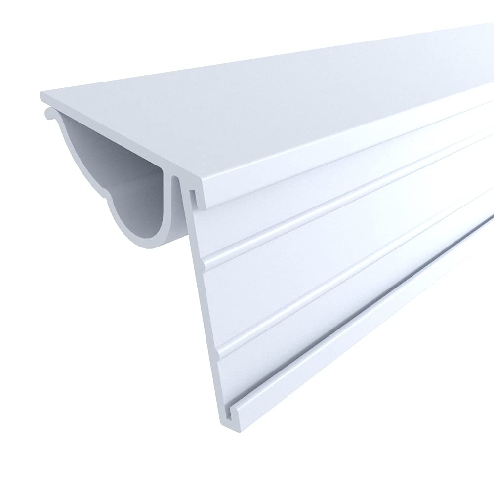 Shelf Label Holder, 100 Pack Snap in Shelf Strip Price Tag Holder for Single Wire Shelving Refrigeration Cases Cooler Shelf, White, 29.5”L and 1.25”H