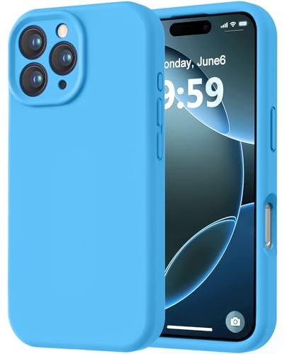 LOVE 3000 Designed for iPhone 16 Pro Case, Premium Silicone with [Soft Anti-Scratch Microfiber Lining] Shockproof Protective Phone Case for Men Women Girls 6.3", Blue