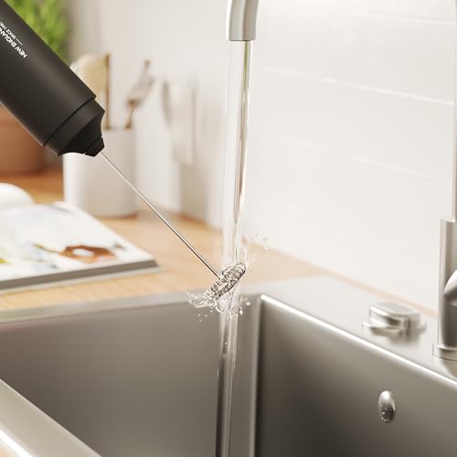 Image of Travel Milk Frother with Cover - Handheld Electric Foam Maker with Stainless Steel Whisks, Portable Drink Mixer for Coffee, Latte, Matcha, Hot Chocolate
