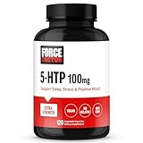 Force Factor 5HTP Sleep Aid and Mood Support Supplement, Extra Strength 5 HTP, Natural Sleep Supplement for Adults to Support Calm and Stress Balance, Vegan, Non-GMO, 120 Capsules