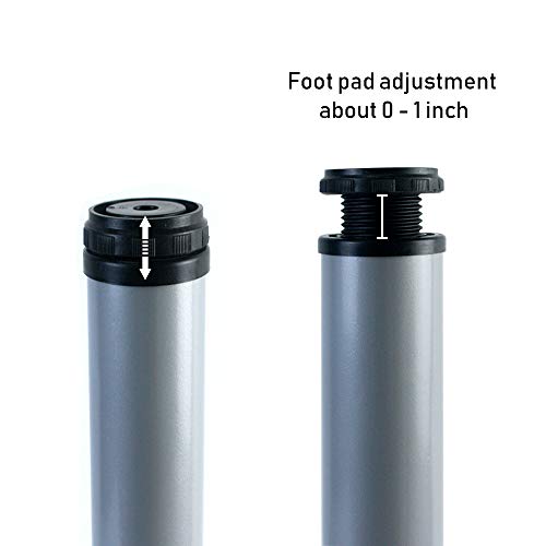 Image of QLLY 28 inch Adjustable Metal Desk Legs, Heavy Duty Furniture Table Legs with 1 inch Leveling Adjustment for DIY Office Desk, Workbench, Dining Table, Set of 4 (Grey)