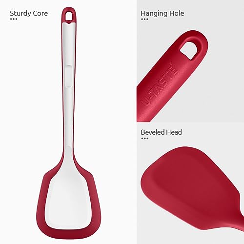 U-Taste 600ºf Heat Resistant Silicone Turners: U-Taste 13.6In Long Solid & Slotted Kitchen Spatula Flipper thumb #5