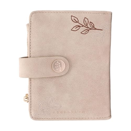 Refillable Binder Budget Planner with 5 Rings PU Leather Binder Cover 5 Card Holders Zippered Pocket Pen Slots for Women Multifu