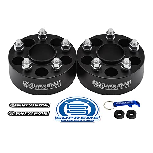Supreme Suspensions - 2pc Set of 2 Hub Centric Wheel Spacers for 2021-2022 Ford Maverick 2WD/4WD BP: 5x108mm / CB: 63.4mm / Studs: M14x1.5 - Valve Stem Caps Included