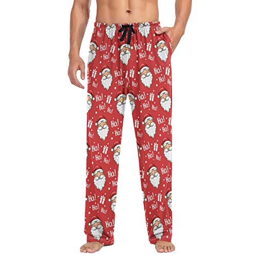 Christmas Santa Head Red Mens Pajama Pants With Drawstring Pockets Lounge Pants Pajama Bottoms Men Sleep Pj Pants For Men #TOP3
