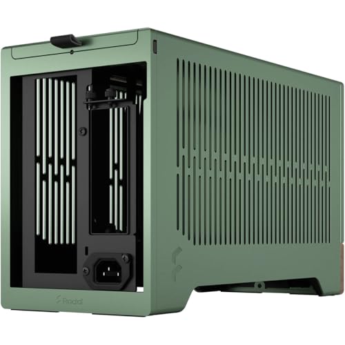 Image of Fractal Design Terra Jade Small Form Factor Mini ITX Gaming Cabinet /Chassis /Case, Wood Walnut Front Panel, PCIe 4.0 Riser Cable, USB Type-C, Anodized Aluminum Panels - FD-C-TER1N-03