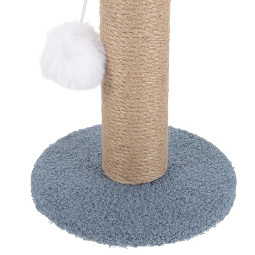 Rascador vertical para gatos con bola colgante y cuerda azul claro miniatura 7