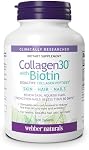 Webber Naturals Collagen30 with Biotin, 2,500 mg of Bioactive Collagen Peptides with 5,000 mcg of Biotin Per Serving, 120 Tablets, For Advanced Nourishment of Skin, Hair and Nails | Bioactive Collagen30 with Biotin, 40 Days Supply, For Advanced Nouri