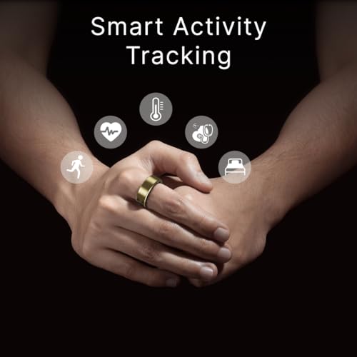 Image of Leaf Halo Smart Ring | Health Tracker | Sleep, Fitness, Stress | Includes 30+ Workout Modes | Battery upto 10 Days | Buy Sizing Kit First | Track Steps, HRV, SPO2 & Periods | Luxe Gold - Size 7