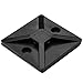 Hellermann Tyton North America 151-00810 Acrylic Adh. Bases, .18" Max Tie Width, 1.12" Length/Width, .18" Hole Diameter, PA66UV, Black, 0.23" Height, 1.1200000000000001" Width, 1.1200000000000001" Length (Pack of 100)