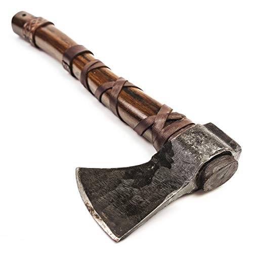 Norse Tradesman Viking Throwing Axe - Handforged Hatchet for Rugged Survival or Informal Throwing Brown