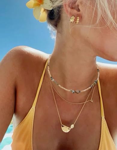 Beaded Necklaces for Women Crystal Beaded Necklace Natural Stone Summer Beach Boho Necklaces for Women Bead Choker Handmade Jewelry4