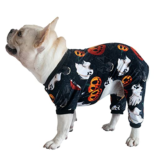 Image of CuteBone Halloween Dog Pajamas Pet Clothes Cat Apparel Shirt Winter Holiday Cute Pjs Bodysuit for Doggie Onesies P166M