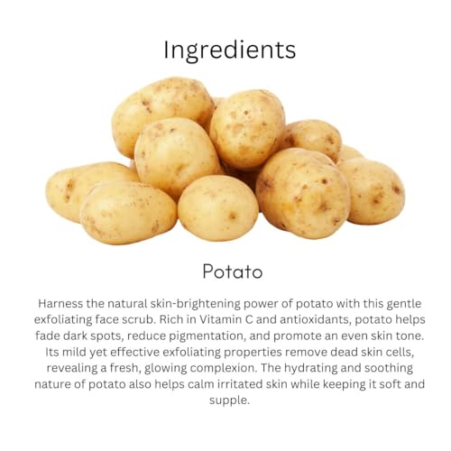 Image of Khadi Potato Face Scrub 100 gm | Refreshes & Brightens Skin | Hydrating & Exfoliating Scrub for Pigmentation & Dark Spots | All Skin Types | For Men & Women