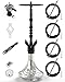 NOBLE HOOKAH HOOKAH 100cm 4 Anschlüsse Aluminium Shisha Set mit LED Licht, 4 Schläuche, Glasbase, Molassefänger MI 4 günstig Kaufen-NOBLE HOOKAH HOOKAH 100cm 4 Anschlüsse Aluminium Shisha Set mit LED Licht, 4 Schläuche, Glasbase, Molassefänger
