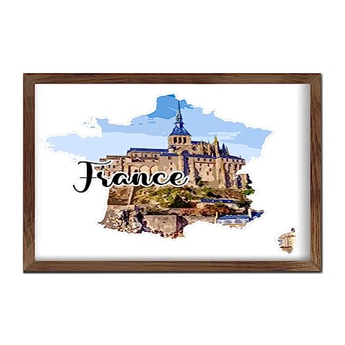 Cadeau décoration murale colorée panneau en bois bâtiments européens