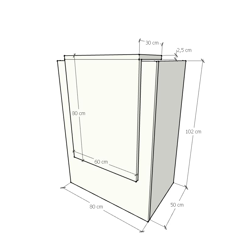 Mostrador de recepcion, para Oficina, Tiendas, pelquerias. Pequeño y Robusto. Medidas 80x50x105. Facil Montaje. Fabricado EN ESPAÑA. (Negro)