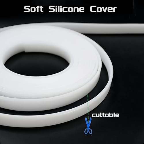 Image of 16.4Ft /5M Silicone LED Cover, Alumium Profile Silicone Channel Diffuser Flexible PC Lampshade Line for Strip Lights, Ceiling Lamp, Under Cabinet Cover Replaceable Installation (30mm)