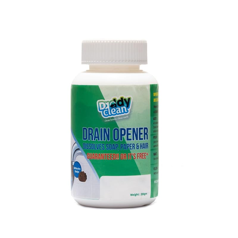 DaddyClean Powerful Drain Blockage Cleaner/Declogger| Powerful Drain & Sink Cleaner| Drain Block Cleaner Powder for Toilet/bathroom/kitchen/sink storage | 200 Grams (B09D1NV9CB) Amazon Price History, Amazon Price Tracker
