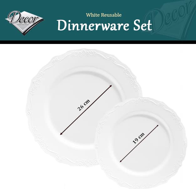 Decor Decorline - Elegante herbruikbare bordenset - goud - casual collectie - kwaliteit vintage servies - China Look - Servies Set voor alle gelegenheden - 40 stuks