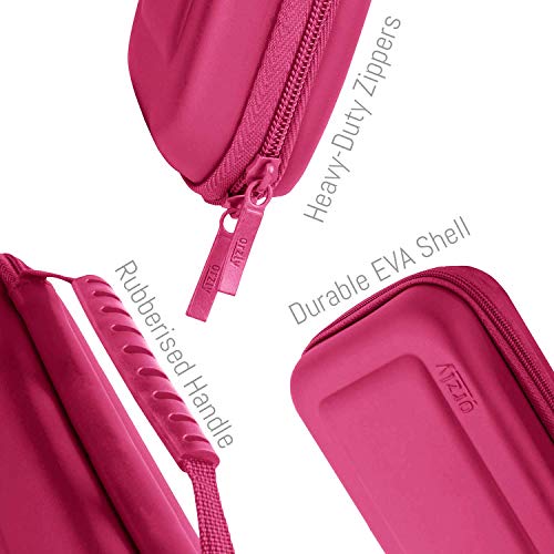 Orzly Carry Case for Nintendo Switch Lite (2019 Model) Protective Hard Shell Portable Travel Carry Case with Storage for Accessories & Game Cartridges (Pink)