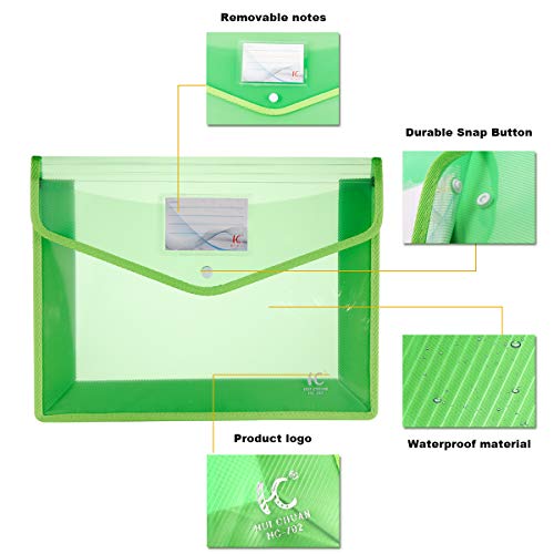 Pasta de arquivos HC transparente premium de poliéster e pasta de envelope Oxford com fecho de botão