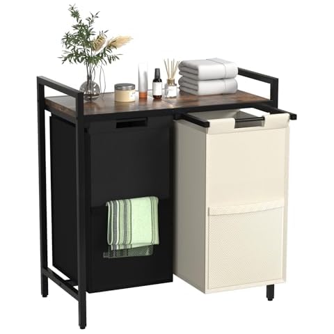 Huhote Double Laundry Basket with Removable Bags Cover