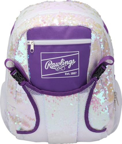 Image of Rawlings | REMIX Backpack Equipment Bag | T-Ball & Youth Softball | White /Purple