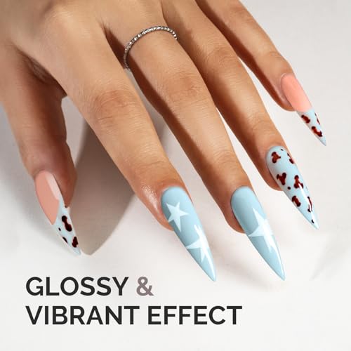 Image of MelodySusie Bright Blue Gel Nail Polish,0.5fl oz Soak Off UV LED Pastel Blue Gel Polish Gift for Women Nail Art Manicure Salon DIY Nail Design Decoration at Home-1750-A2110