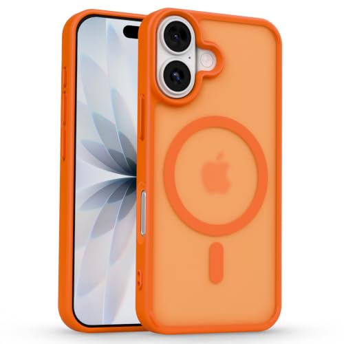 Image of Pikkme Back Cover for iPhone 17 | Mag-Safe Compatible | Smoke Frosted Transparent Matte Finish | Hard PC + Soft TPU | Shockproof | Raised Camera Protection Bumper Case (Orange Smoke Mag-Safe)