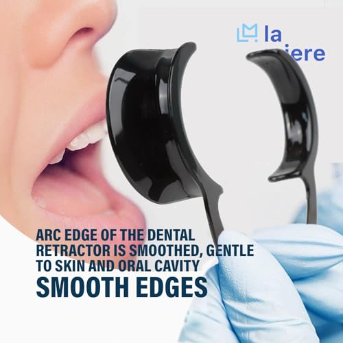 Image of LA MIERE Dental Cheek Retractor C Shape Mouth Opener Size S,M,L, Pack of 3, Black