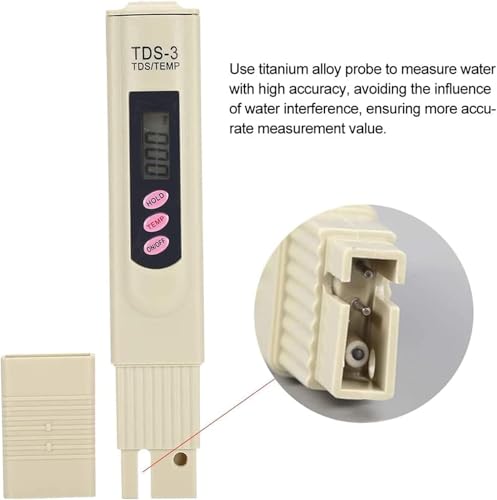 Image of TDS-3 Digital Water Tester with Carrying Case | Handheld Meter for Measuring Water Purity with 0-9990 ppm Range and ±2% Accuracy | Ideal for RO Systems, or Drinking Water