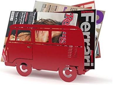 Balvi – Van portariviste Decorativo a Forma di Furgone retró. Colore: Rosso. Realizzato in Metallo. Balvi – Van portariviste Decorativo a Forma di Furgone retró. Colore: Rosso. Realizzato in Metallo.