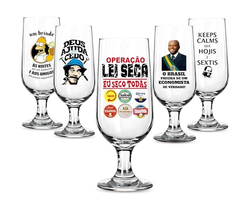 Taça Cerveja/Chopp 300ml Personalizada Frases Engraçadas Vários Modelos Vidro Presente Taça Floripa (LEI SECA)