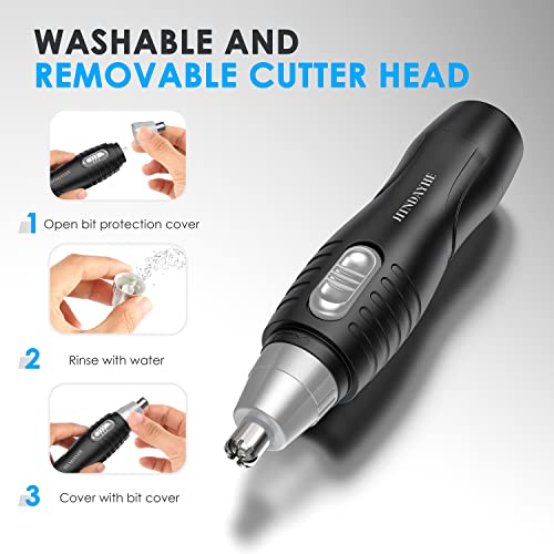 Htndayhe Ear And Nose Hair Trimmer For Men And Women, Eyebrow Hair Remove, Facial Hair Trimmer With Dual Edge Blades, Easy To Clean Nose Trimmer (Black) #TOP1