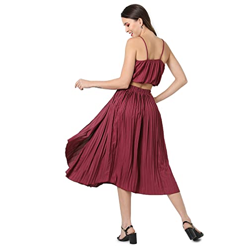 Image of PINACOLADA Women Solid Stylish Casual Co-Ord Set (Skirt & Top)