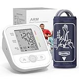 NWOUIIAY Tensiómetro de Brazo Monitor de Presión Arterial Recordatorio de Arritmia y 2 Funciones de Memoria de Usuario con Pantalla LCD Brazalete Ajustable 22-42cm para Adultos Mayores y Familias