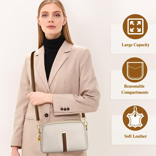 Kleine Umhängetasche Damen, Crossbody Bag Damen Leder Weiches Handy Umhängetasche Schultertasche Mode Handtasche mit Reißverschluss mit Verstellbar Abnehmbar Schultergurt – Bild 6