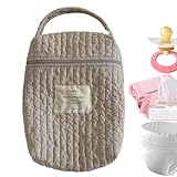 Gesteppte Windelaufbewahrungstasche – multifunktionale hängende Reisetasche mit großem Hauptfach und ergonomischem Griff, modisches Stickdesign für Mutterschaft und Umziehen unterwegs