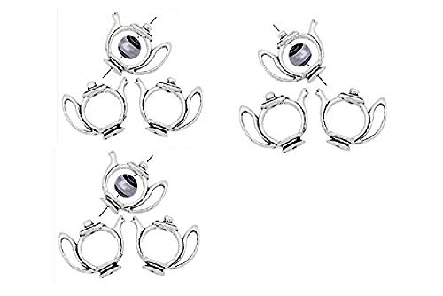 PlanetZia 20 PCS 20x23mm Metal Teapot Frame Beads,"Add a Bead" Frames with 1mm Hole LF-8719A