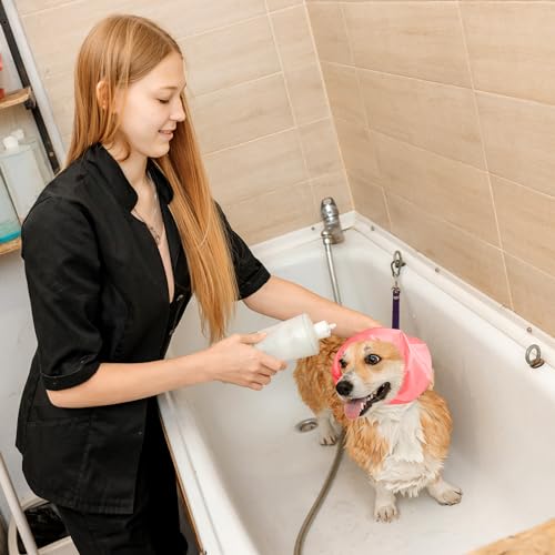 Aliceset Hunde-Badekappe, wasserdicht, Hundeohrenschutz, Badekappe, Hundeohren, Stirnband, Hundeschal, Regenhut, Hundeohrenabdeckungen für Bad, Hundeohrenwickel für Show Regen, 3 Stück