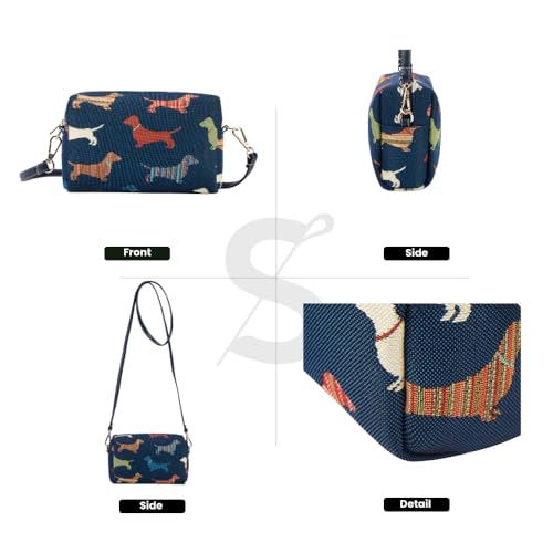 Signare Tapestry Small Crossbody Bag for Women Pouch Bag with Dachshund Design (HPBG-DACH)2